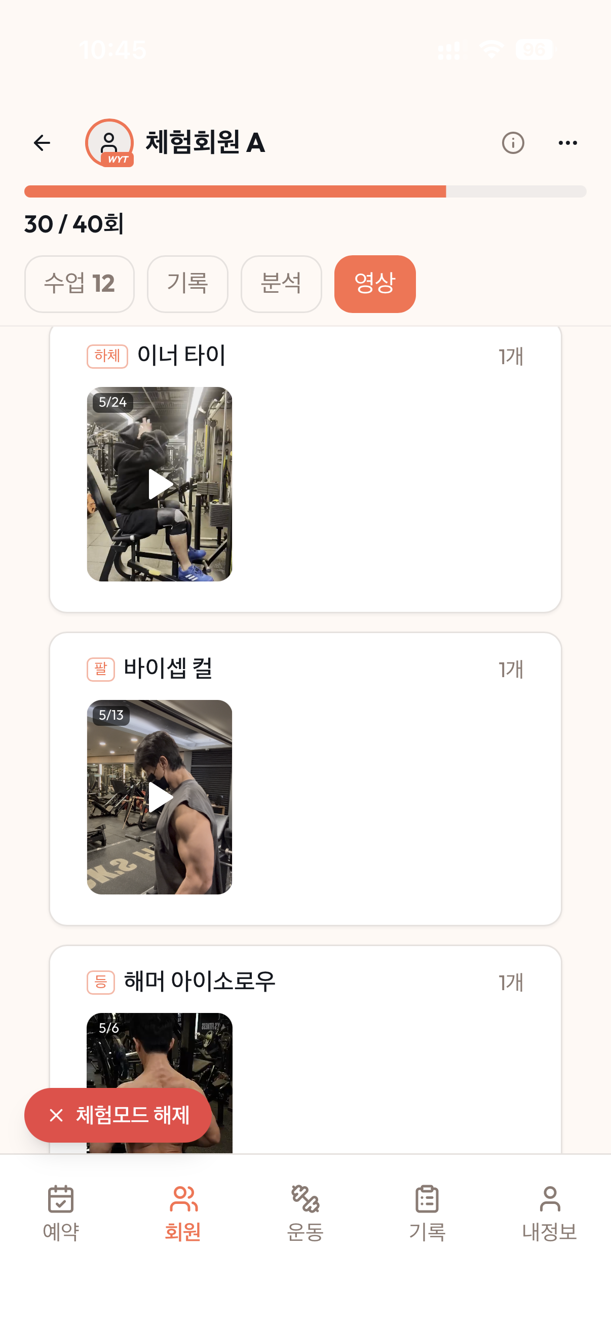 운동 영상